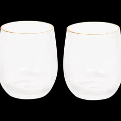 Glazen* Drinkglazen met gouden rand 2 Stuks | Action NL