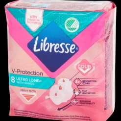 Lichaamsverzorging*Libresse V-Protection maandverband Ultra Long+ 8 Stuks | Action NL