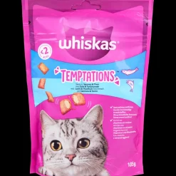 Dierenvoeding|Kat*Whiskas Temptations kattensnoepjes zalm en zeevruchten | Action NL
